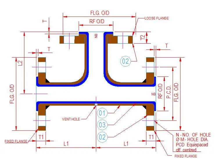 CROSS-SECTION-LINED-EQUAL-TEE