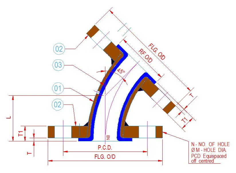 CROSS-SECTION-LINED-ELBOW-45-DEGREE