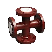 PTFE-FEP-PFA-Lined-Pipe-Cross-For-Corrosive-Application